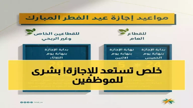 مواعيد استئناف العمل بعد عيد الفطر 1447 الحكومة تعود في 6 شوال والمصارف في 8 شوال