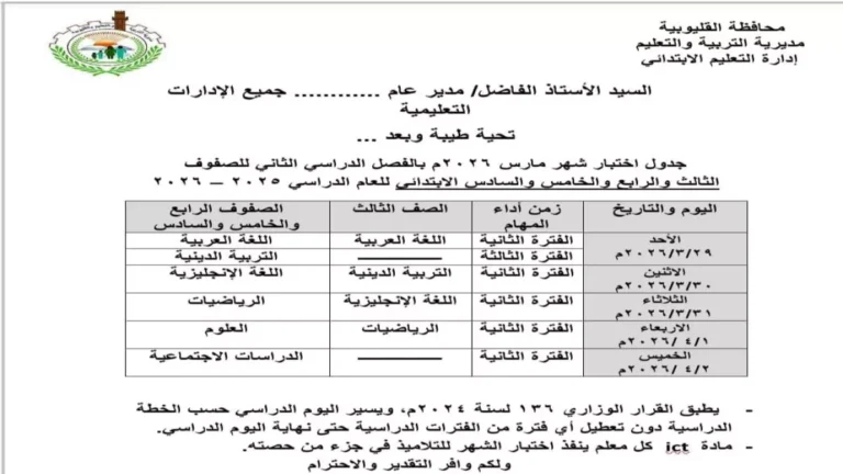 تفاصيل انطلاق امتحانات 2026 السبت المقبل للصفوف من الثالث إلى السادس مع تطبيق نظام تقييم يدعو للتفكير النقدي بدل الحفظ