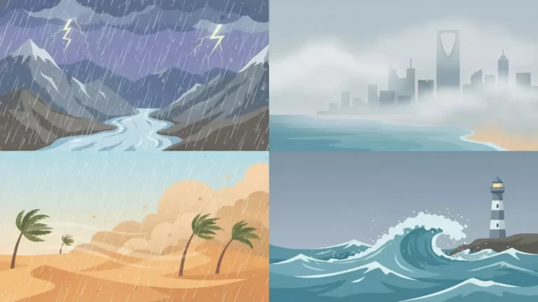 الأرصاد الجوية تتوقع عاصفة مدمرة تضرب 7 مناطق بالمملكة وتعلن حالة الطوارئ المناخية