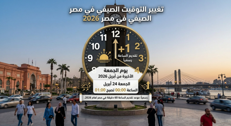 موعد تبديل التوقيت الصيفي في مصر 2026 متى يتم تسليم الساعة رسميًا؟