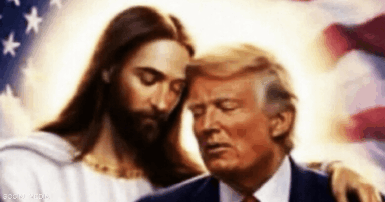 ترامب يلتقي بـ “المسيح” في صورة مثيرة جديدة