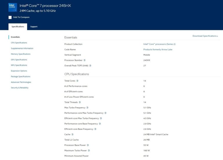إطلاق Intel المفاجئ لمعالج Core 7 245HX يثير التساؤلات
