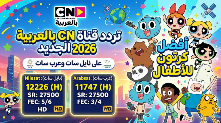 استمتع بمشاهدة أفضل كرتونات الأطفال على قناة CN بالعربية 2026 على نايل سات وعرب سات